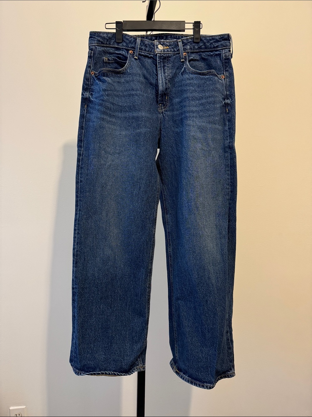 Extra High Rise Petite Wide Leg Jeans in Medium Blue Wash